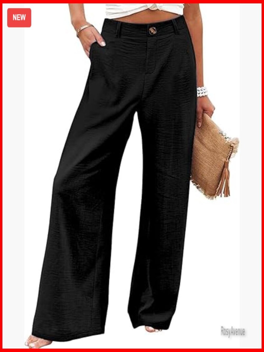 Wide Leg High Waist Business Trousers with Pockets